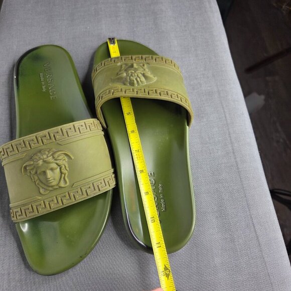 Men\'s Versace Olive Green Rubber Medusa Slip-On Sandals US 10 EU 44 main image 10